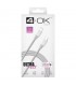 Cablet Tipo Lightning FAST CHARGE 4-OK Blanco