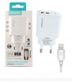 Cargador rápido doble entrada MICRO USB 2.4A + Cable Lightning APOKIN