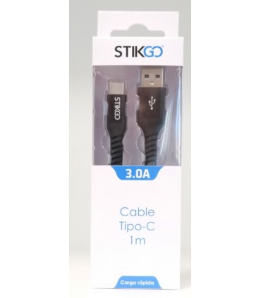 CABLE MICRO UBS A TIPO-C (3A) 1m NEGRO